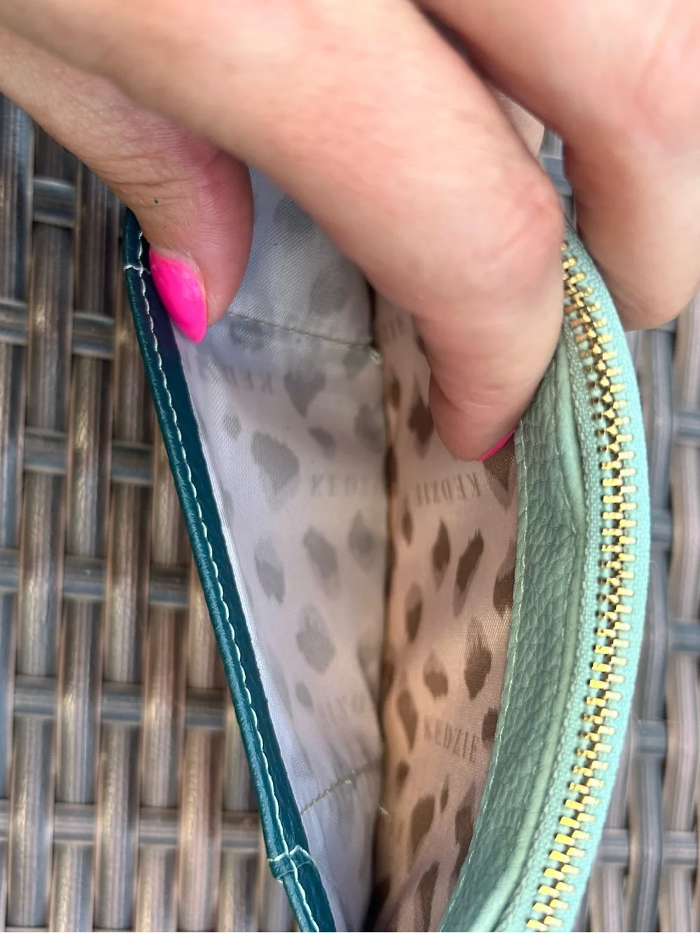 Kedzie Essentials Only Two-Tone Green Card Holder Wallet